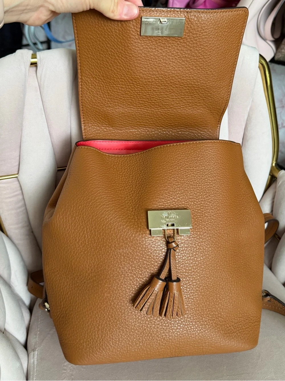 Kate Spade ♠️ Hayes Street Brown Leather Medium Backpack